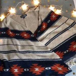 Native print poncho / cover up